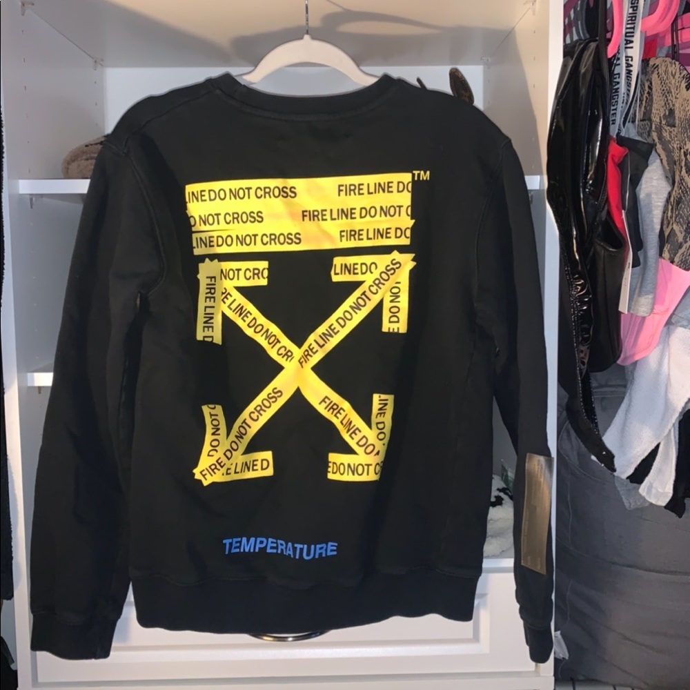 Off White Graphic Crew Neck Pullover - image 4